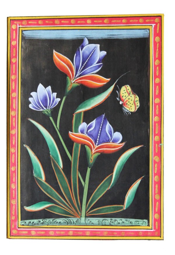 VINTAGE DECORATIVE FLOWER PAINTING ON PAPER