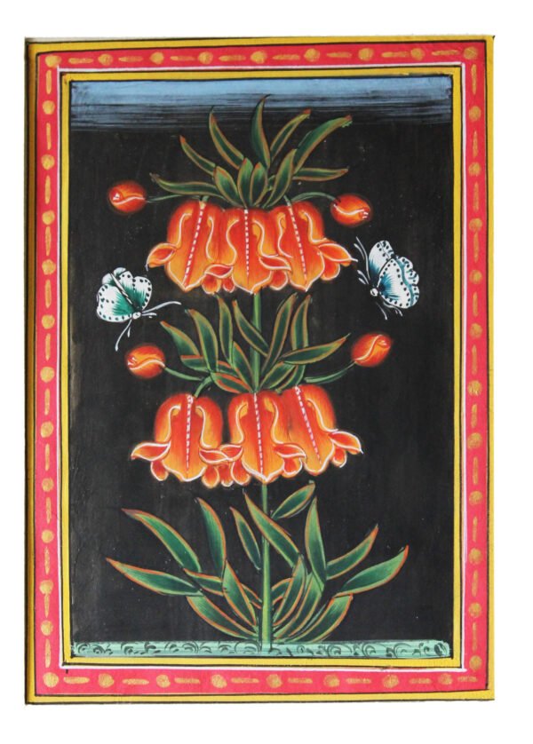 VINTAGE DECORATIVE FLOWER PAINTING ON PAPER