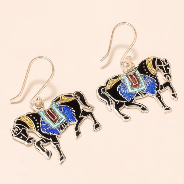 92.5 STERLING SILVER BEAUTIFUL HORSE DROP EARRING