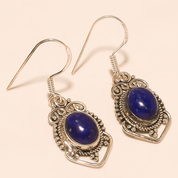 92.5 STERLING SILVER BEAUTIFUL LAPIS DROP EARRING