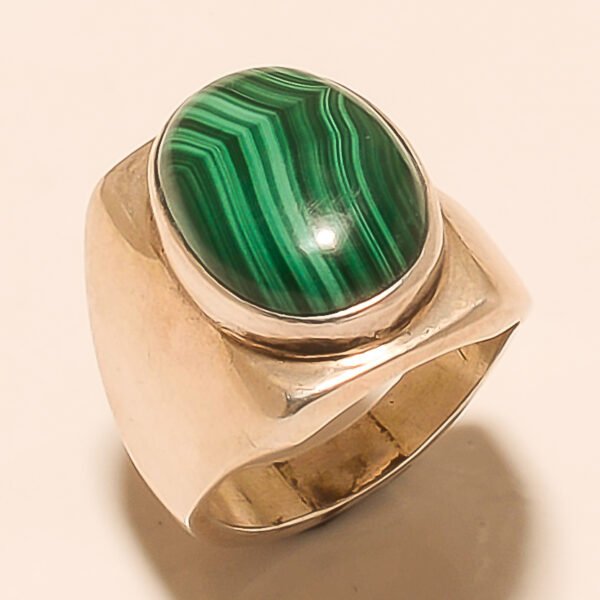 92.5 STERLING SILVER BEAUTIFUL MALACHITE RING