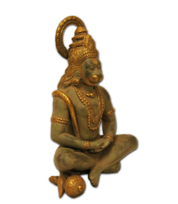 VINTAGE BEAUTIFUL CARVED BRASS LORD HANUMAN - Image 4