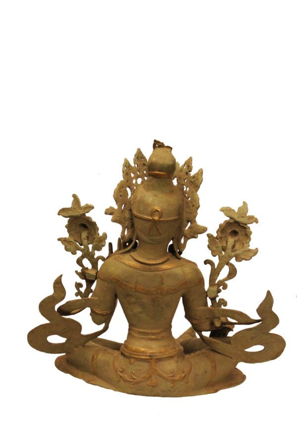 VINTAGE CARVED BEAUTIFUL BRASS TARA DEVI - Image 4