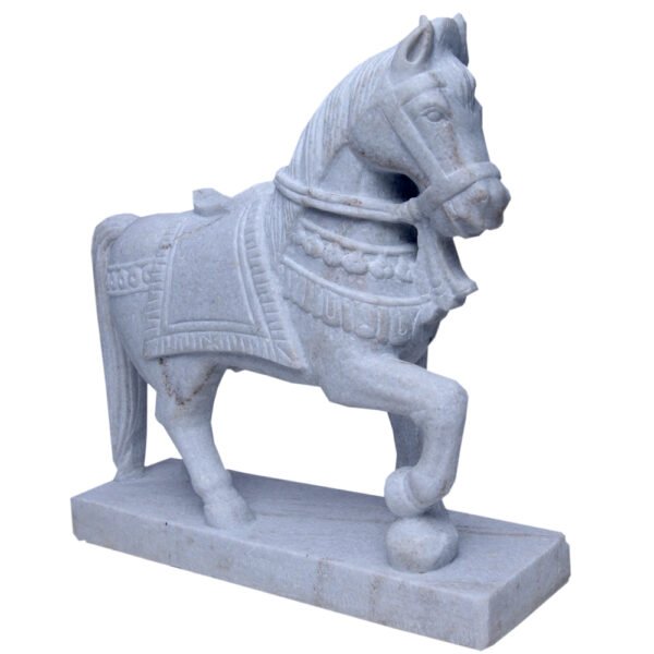 VINTAGE DECORATIVE BEAUTIFUL MARBLE HORSE STATUE - Image 2