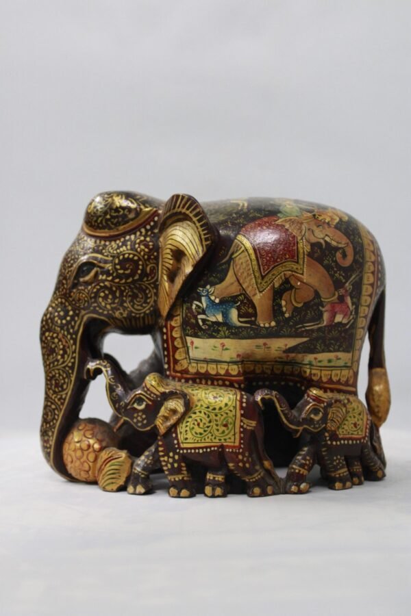 Home Decor Elephants Wooden Made And Hand Painted