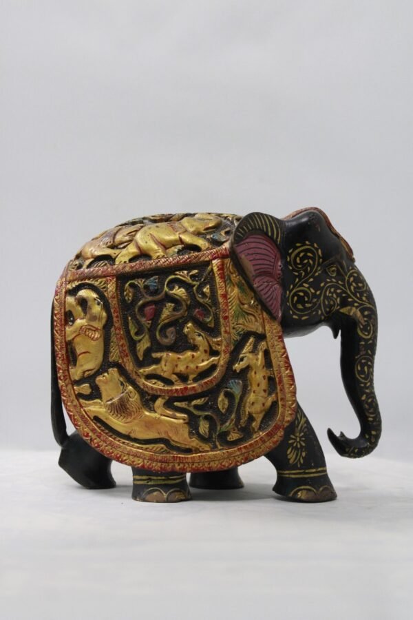 Handcrafted Wooden Painted Elephant As A Rajasthani Gift - Image 4