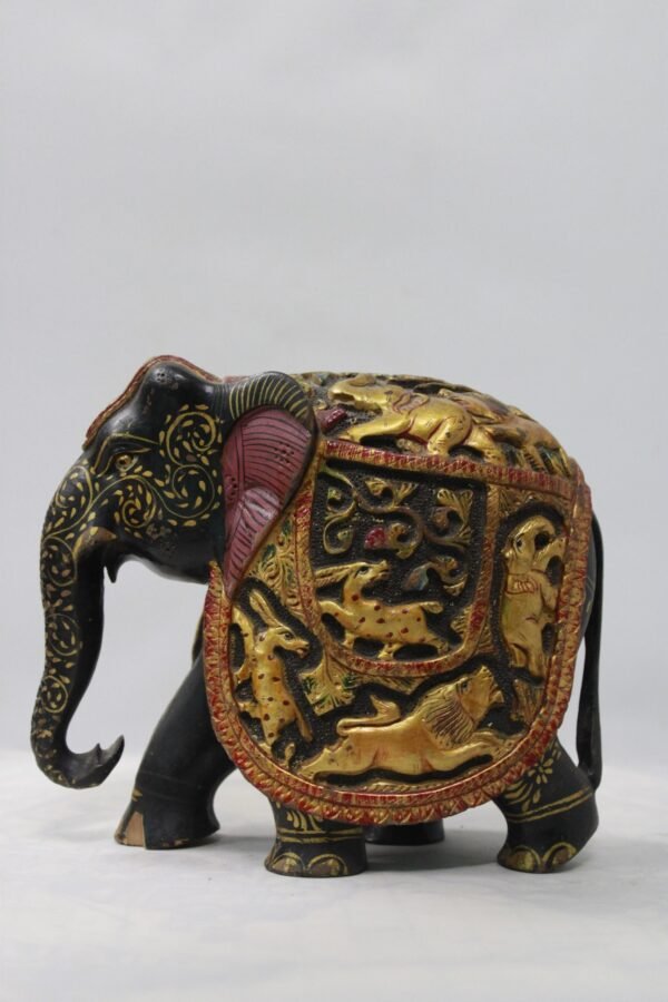 Handcrafted Wooden Painted Elephant As A Rajasthani Gift - Image 3