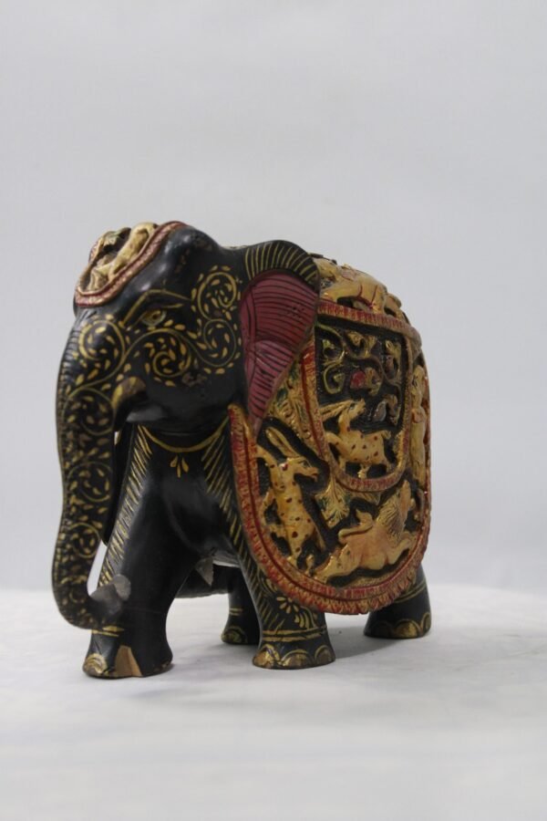 Handcrafted Wooden Painted Elephant As A Rajasthani Gift - Image 2