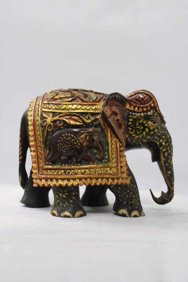 Best Rajasthani Souvenir Gift As A Wooden Painted Elephant - Image 4