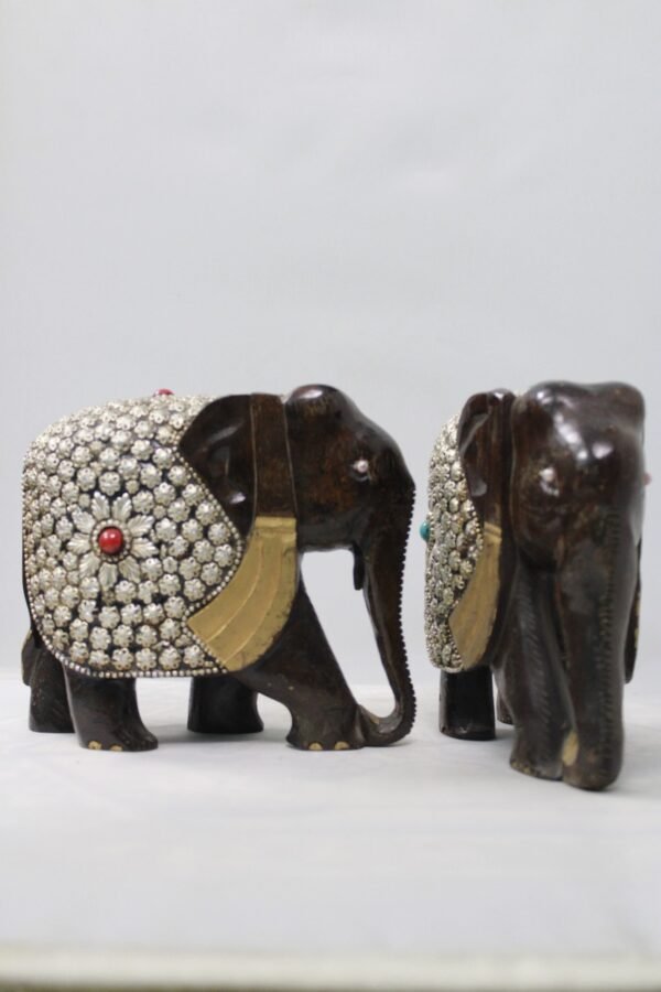 Wooden  Elephant Painted With Hands, Home Decor, Rajasthani Souvenir Gift - Image 2