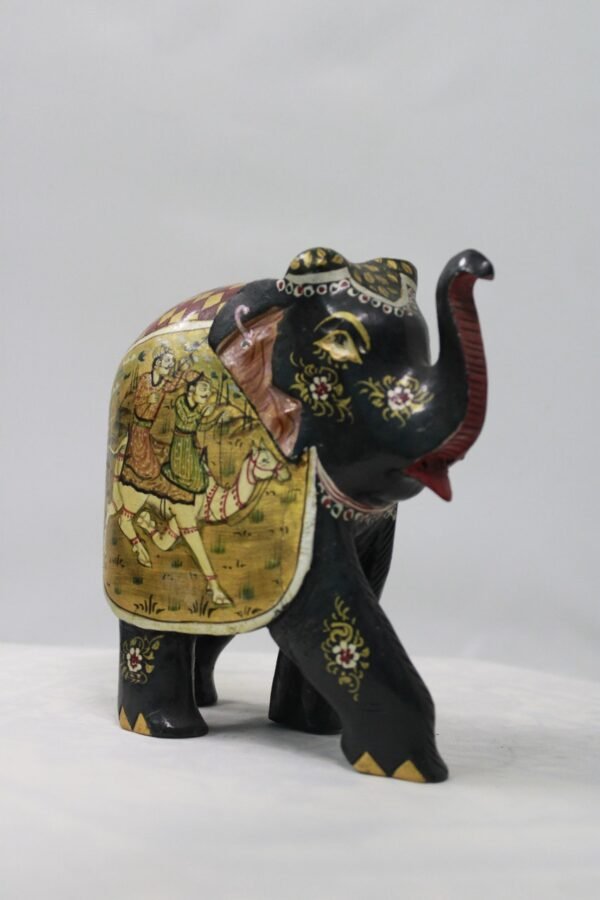 Handcrafted Wooden Painted Elephant Home Decor Rajasthani Souvenir Gift - Image 2