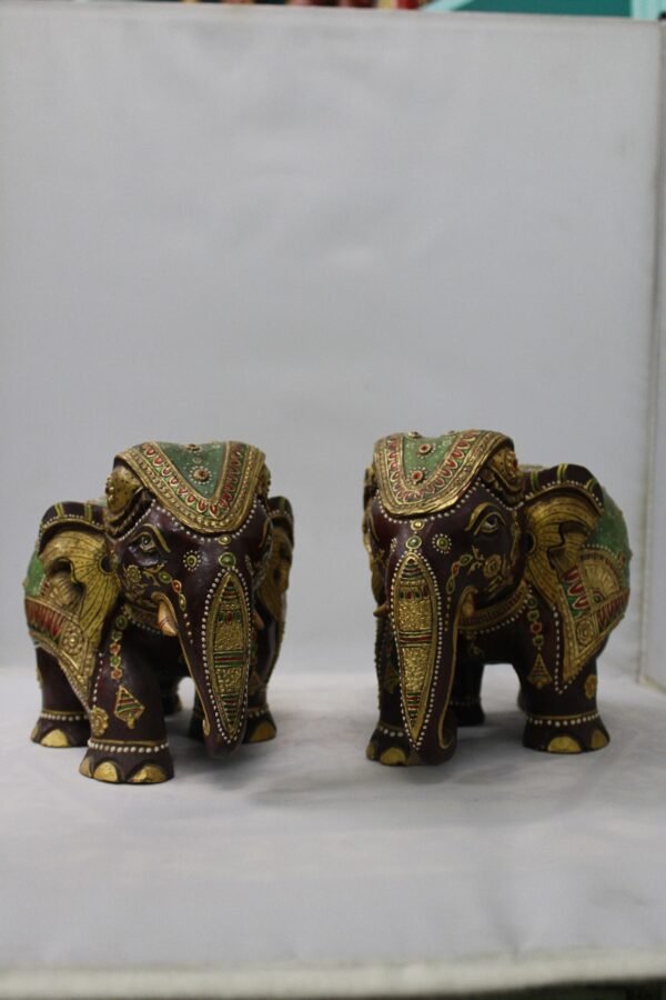 Hand Painted Handcrafted Wooden Elephant Home Decor Rajasthani Gift