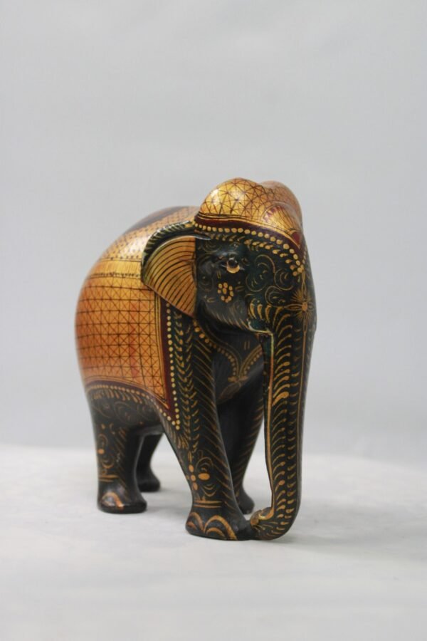 A Rajasthani Souvenir Gift, Handcrafted Wooden Painted Elephant For Home Decor - Image 4