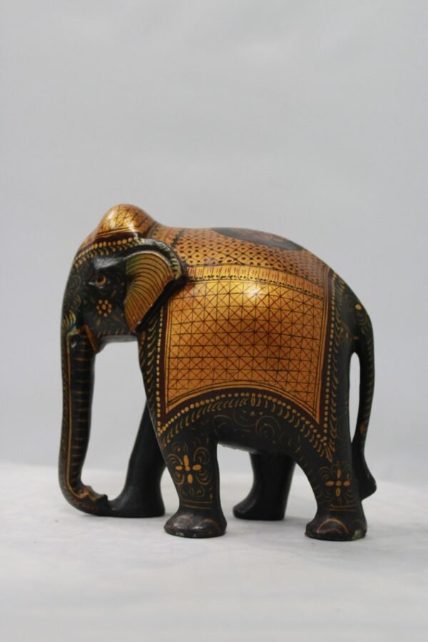 A Rajasthani Souvenir Gift, Handcrafted Wooden Painted Elephant For Home Decor - Image 3