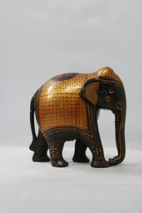 A Rajasthani Souvenir Gift, Handcrafted Wooden Painted Elephant For Home Decor - Image 2