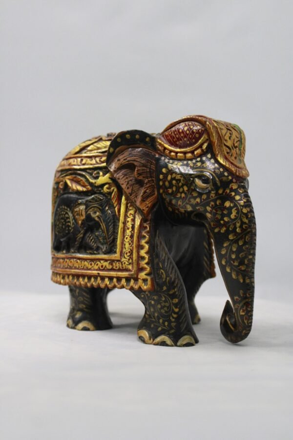 Handcrafted Wooden Elephant Painted With Vibrant Colours For Home Decor Rajasthani Gift