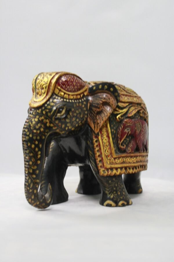 Wooden Painted Elephant Handicrafted Home Decor Rajasthani Gift