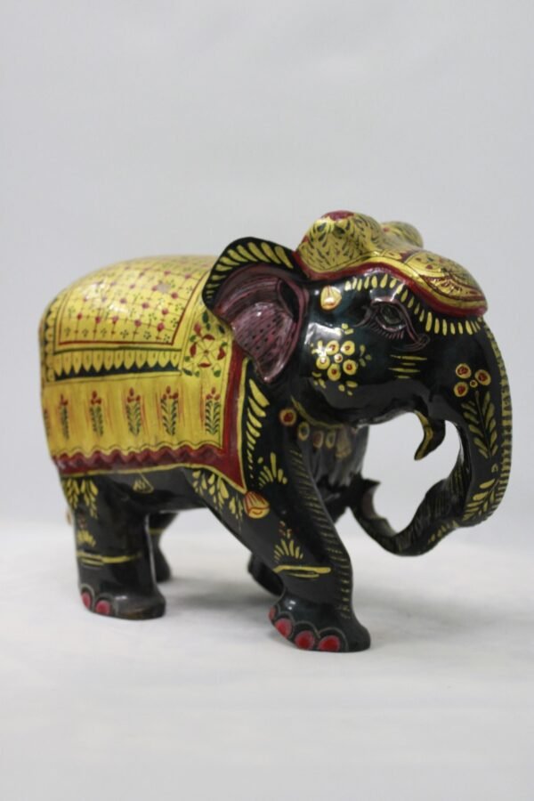 Handcrafted Wooden Painted Elephant Home Decor Rajasthani Souvenir Gift - Image 2