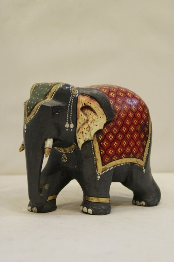 Hand Painted Decorative Wooden Elephant, Souvenir Gift