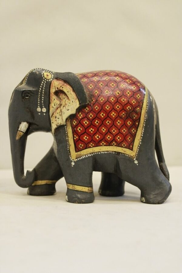 Hand Painted Decorative Wooden Elephant, Souvenir Gift - Image 2