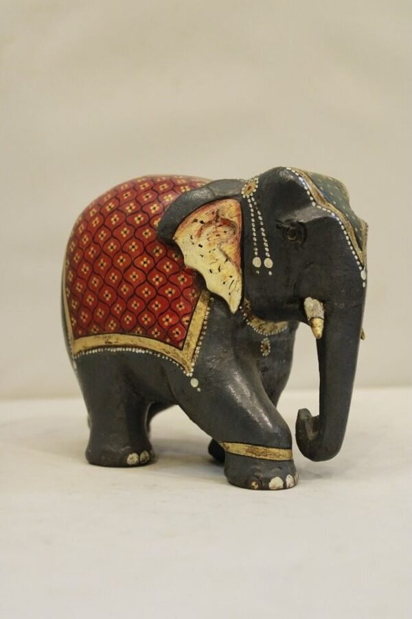 Hand Painted Decorative Wooden Elephant, Souvenir Gift - Image 3