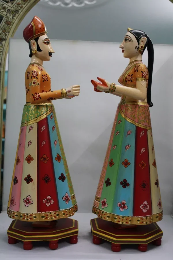 Customised Gangaur Dolls Wooden Made - Image 4