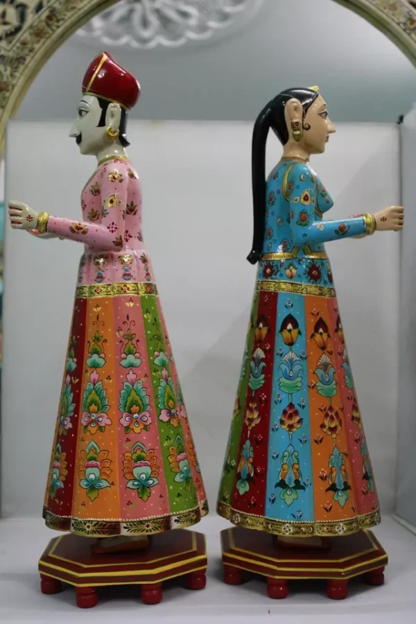 Customised Gangaur Dolls Wooden Made - Image 3