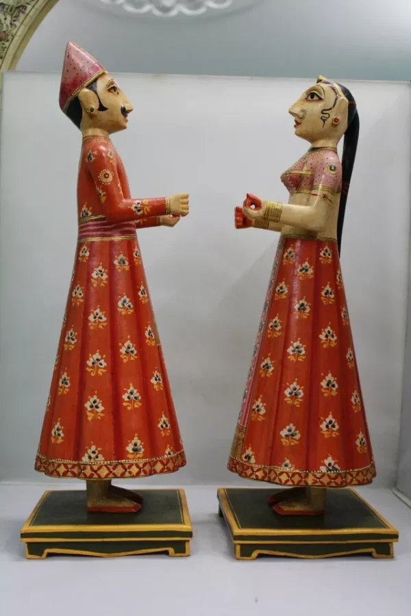 Customised Gangaur Dolls Wooden Made - Image 4