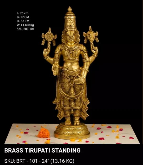 BRASS SUPERFINE TIRUPATI BALAJI/VENKATESHWAR IDOL, HOME DECOR, GIFT