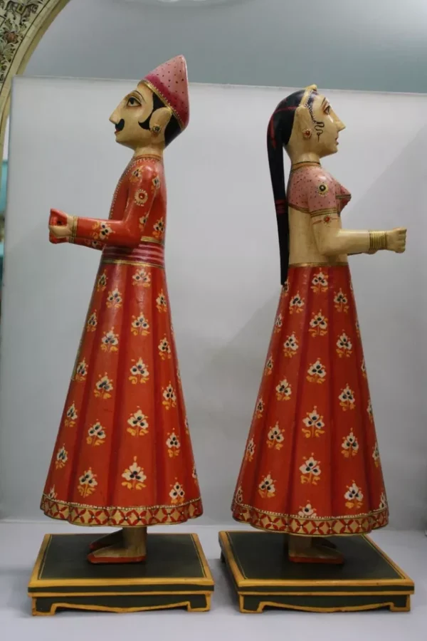 Customised Gangaur Dolls Wooden Made - Image 3