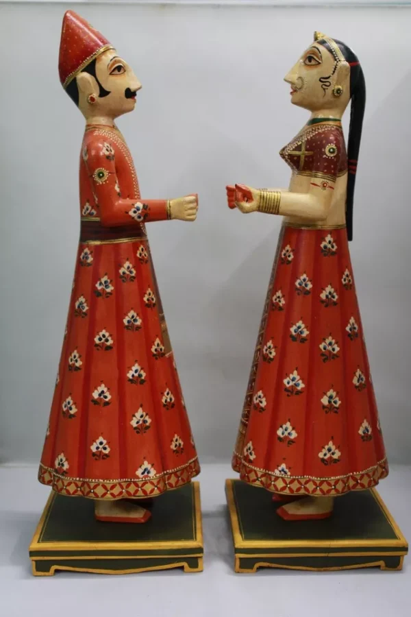 Customised Gangaur Dolls Wooden Made - Image 4