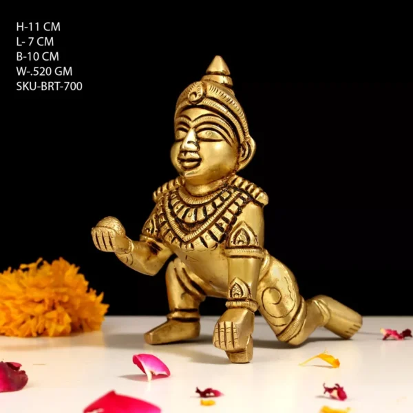 Designer Pure Brass laddu Gopal, Bal Krishna, God Idol For Poorja, Home Decor