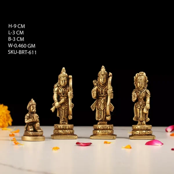 Brass Statues Of God Idols Ram, Laxman, Sita and Hanuman, Home Decor Pooja