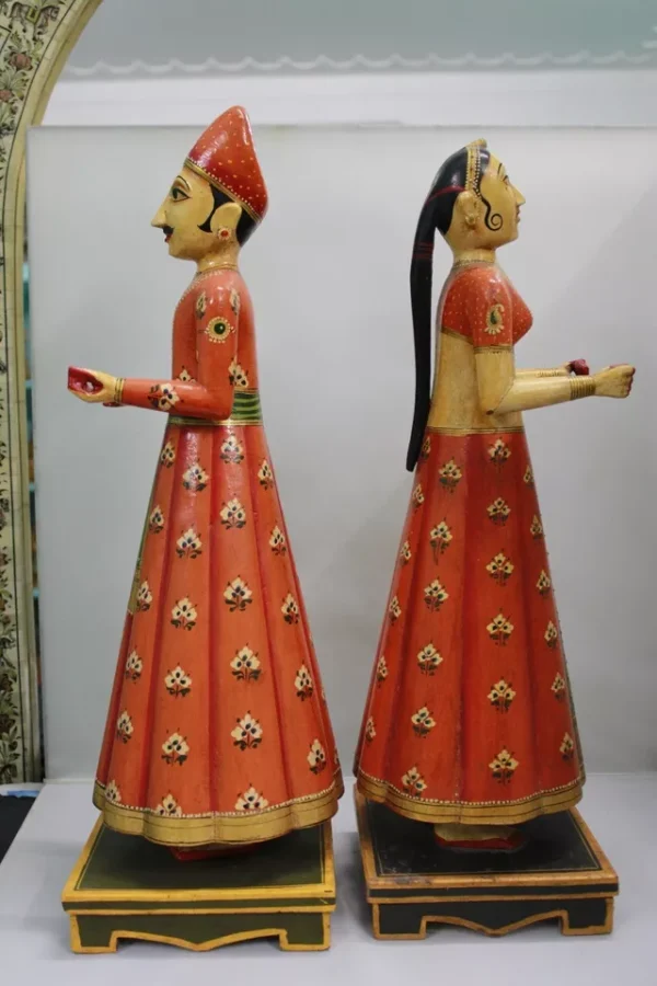 Customised Gangaur Dolls Wooden Made - Image 3