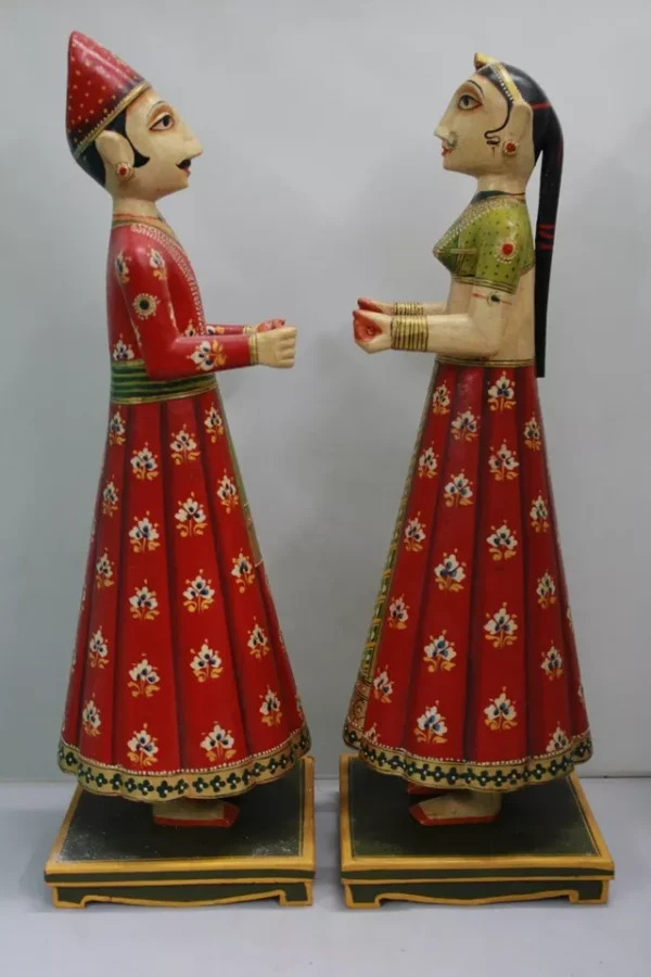 Customised Gangaur Dolls Wooden Made - Image 3