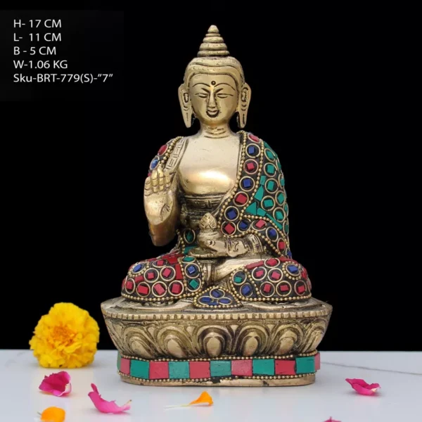 Brass Buddha Statue for Home Decor Office Corporate Gift Meditation Showpiece