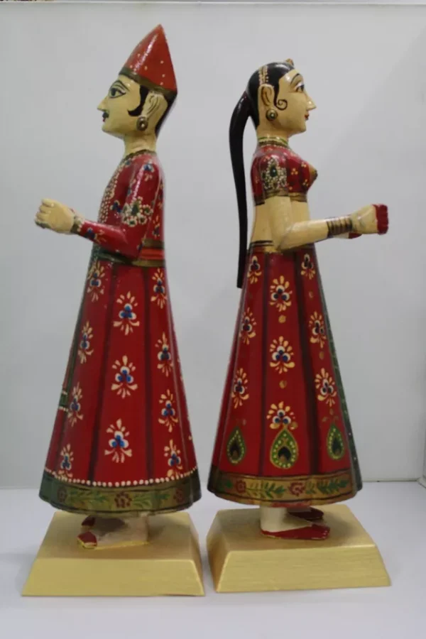 Specially Customised Gangaur Dolls Wooden Made - Image 3