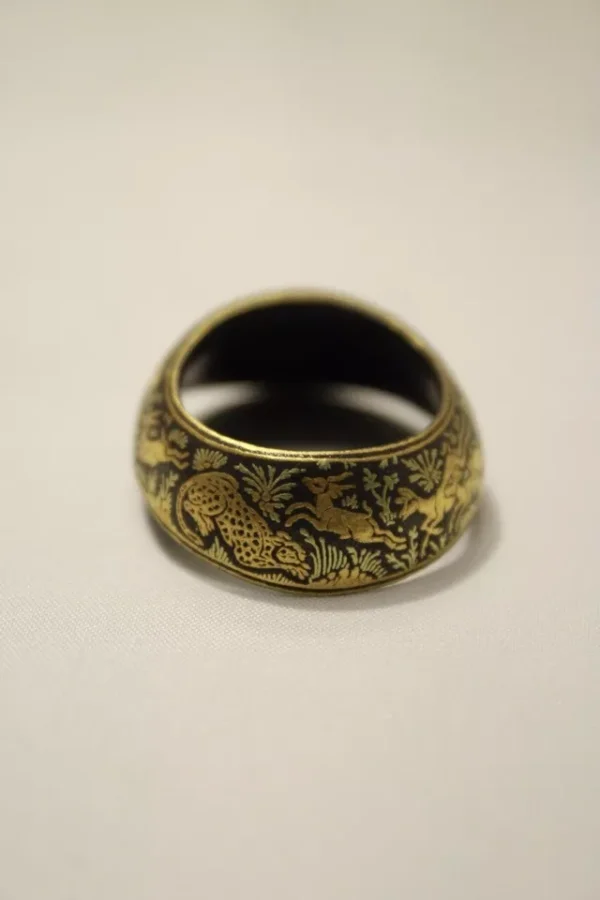 vintage original Ottoman mughal islamic Gold, archer thumb ring - Image 3