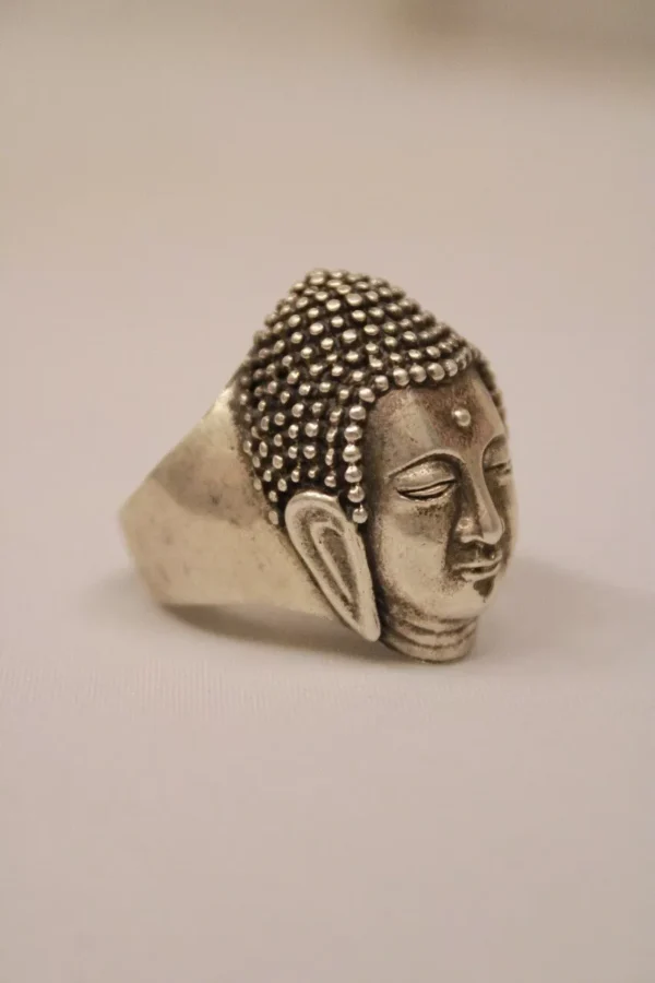 Beaming Buddha Silver-Plated Ring for Men - Image 3