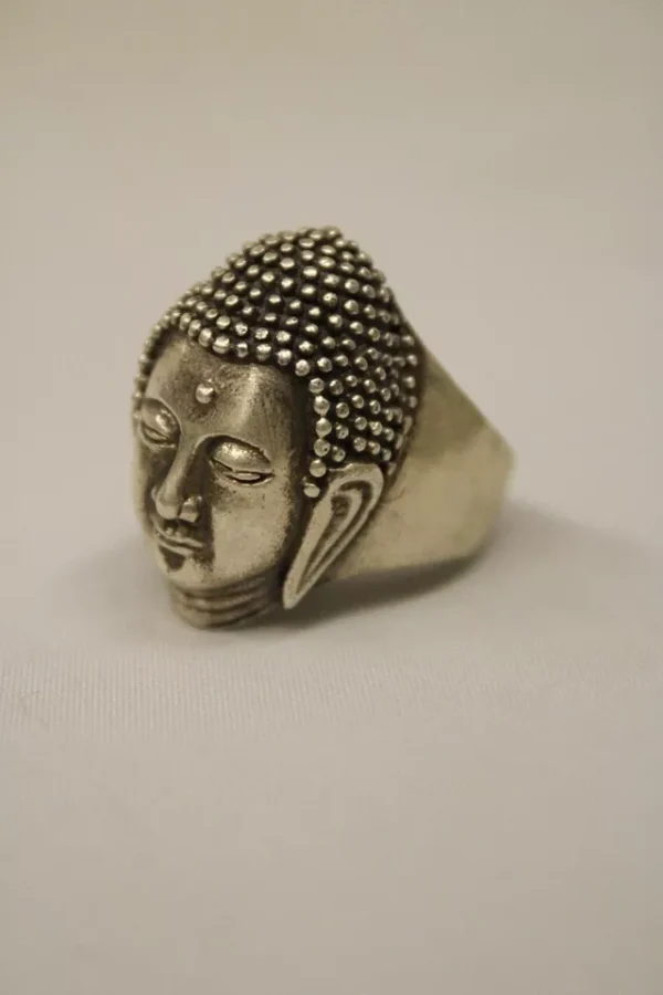 Beaming Buddha Silver-Plated Ring for Men - Image 2