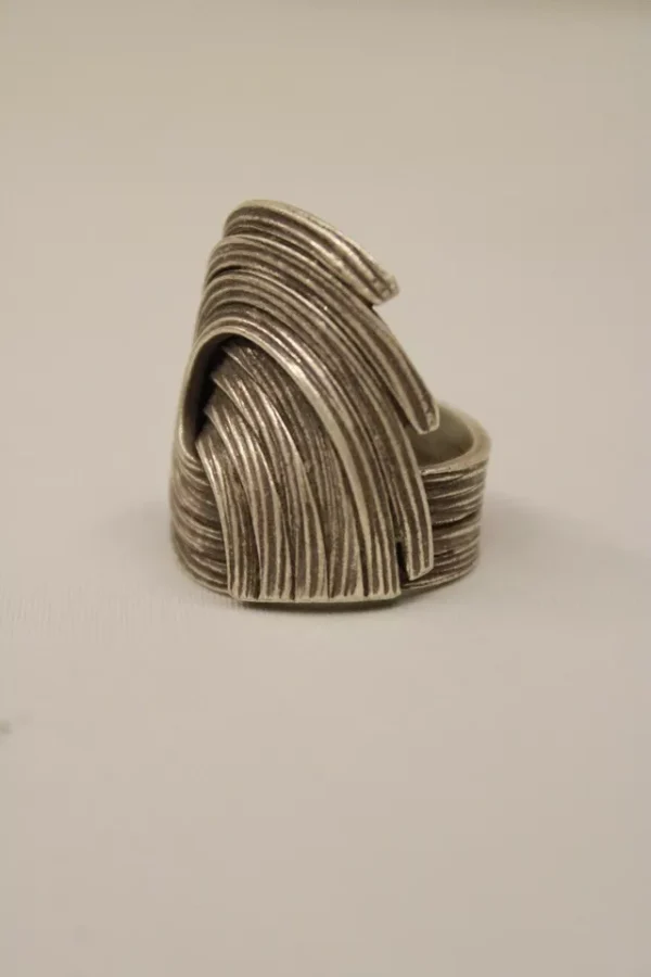 Silver Sterling Spiral Ring For Men - Image 2