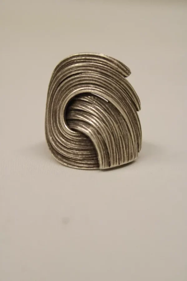 Silver Sterling Spiral Ring For Men - Image 3