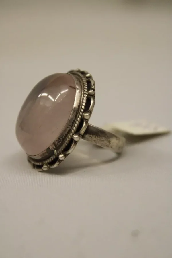 Natural Rose Quartz Ring, Woman's Ring, Natural Birthstone, Sterling Silver