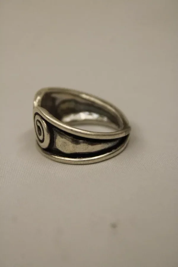 Sterling Silver Double Scroll Ring, Handmade One of a Kind Artisan Ring - Image 2