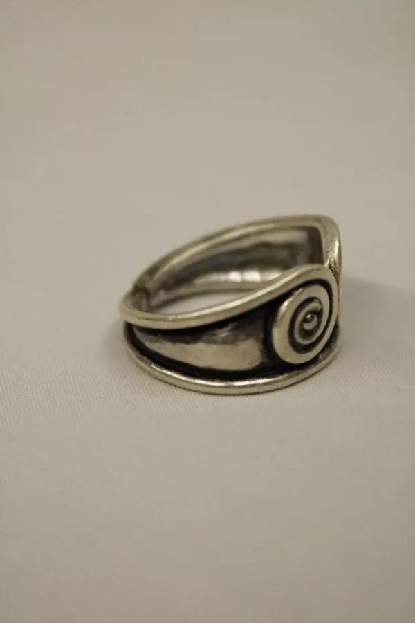 Sterling Silver Double Scroll Ring, Handmade One of a Kind Artisan Ring - Image 3