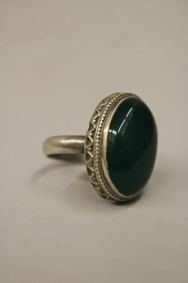 Green Onyx Gemstone Sterling Silver Ring