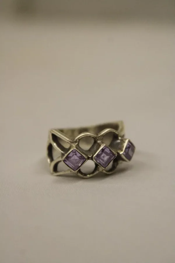 Natural Amethyst Gemstone Sterling Silver Ring