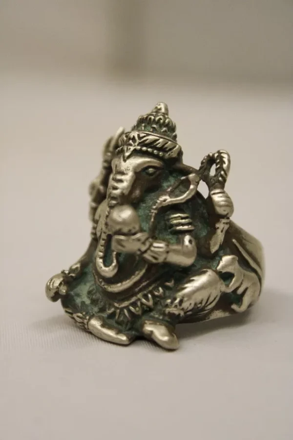 GANESHA Silver Rings Good Luck Rings Symbol, Religious, Special Ring - Image 2