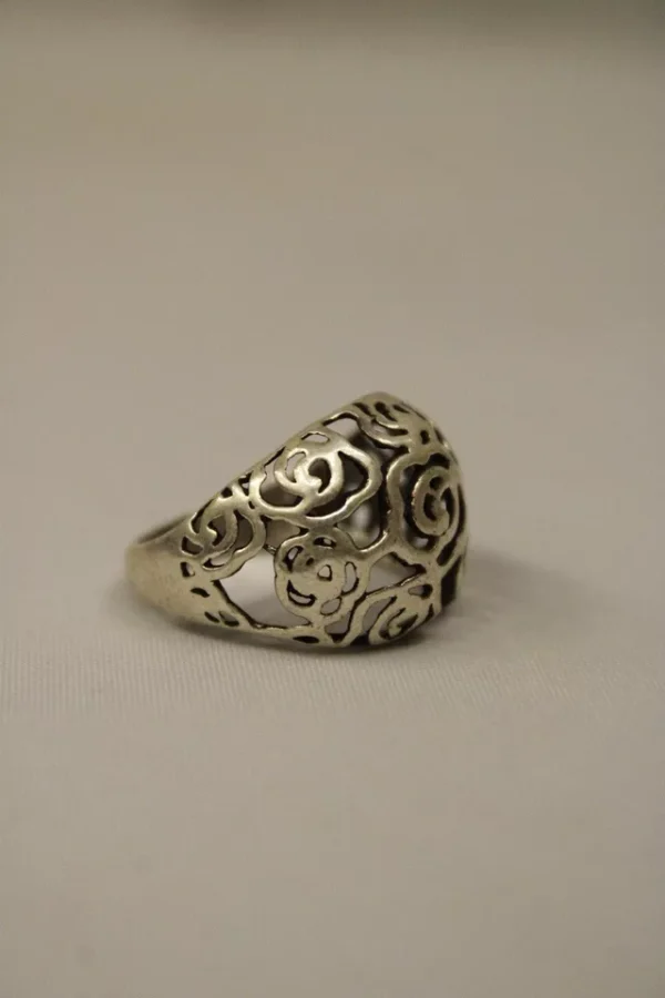 Sterling Silver Vintage Open Swirl Band Ring