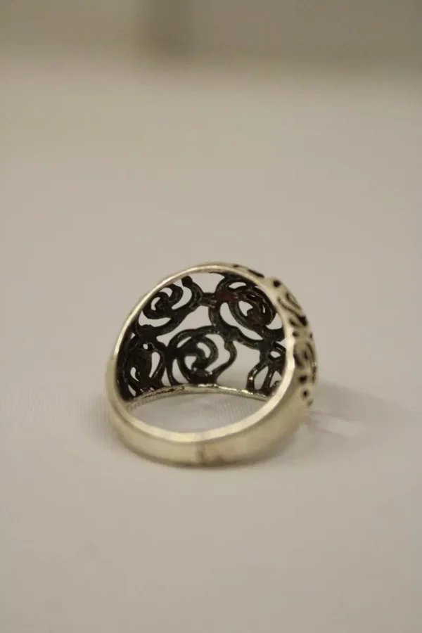 Sterling Silver Vintage Open Swirl Band Ring - Image 2